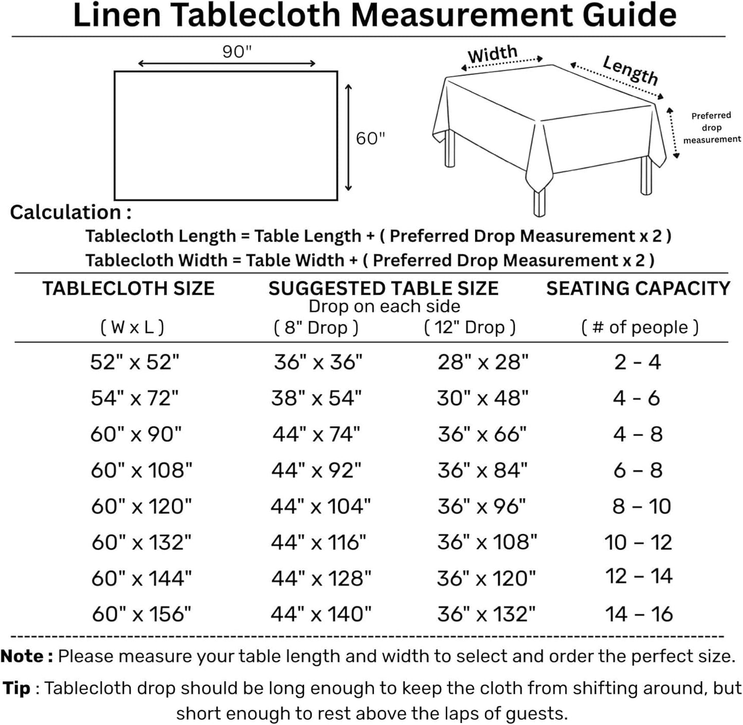 Solino Home Beet Linen Tablecloth 60 x 90 Inch - 100% Pure Linen Hemstitch Table Cloth for Rectangle Tables - Classic Hemstitch, Machine Washable Tablecloth for Fall, Thanksgiving, Christmas, Holiday