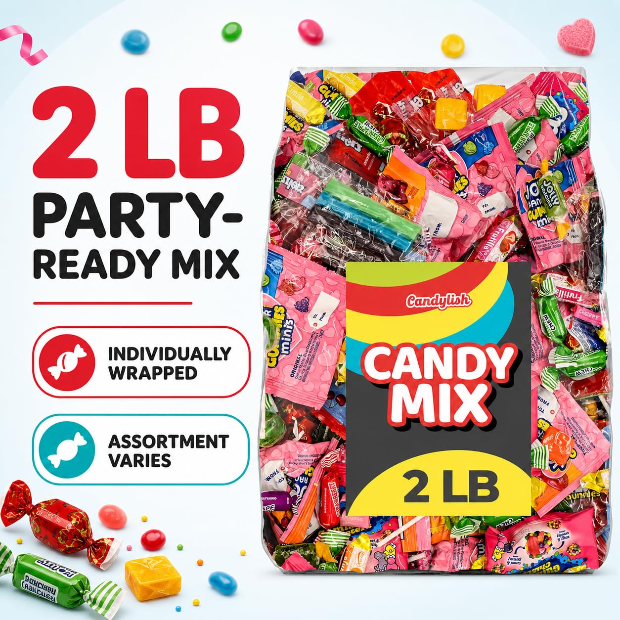 Candy Variety Pack, 2 LB Bulk Candy for Pinata Stuffers and Goodie Bags