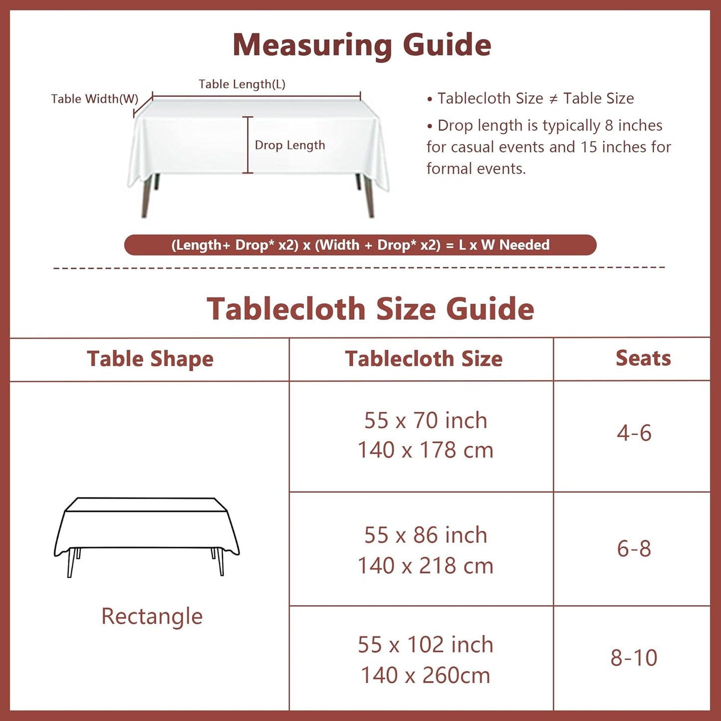 MYSKY HOME Cotton Table Cloth, Rustic Striped Fall Tablecloth, Farmhouse Table Cloth Waterproof Wrinkle Free Halloween Tablecloth Washable for Rectangle/Oblong, 55''x86'', Red