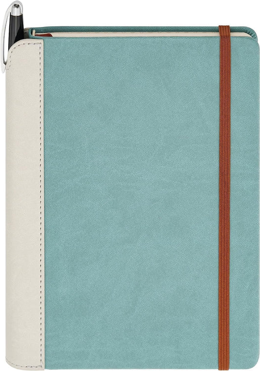 SETTINI® Lined Journal - Sleek Teal Journal for Writing Gift Set - Hardcover Vegan Leather, Includes Luxury Pen in a Unique Pen Holder, 192 Pages, 6 x 8.5 inches, Birthday Gift