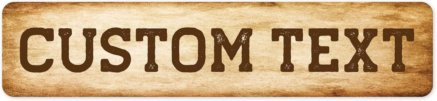 Custom Sign, Custom Street Sign, 11 Font Colors, 13 Font Styles, 4 Hole Options, 22 Sizes, 4x18 Inches, Rust Free DiBound, Fade Resistant, Made in USA by My Sign Center (Vintage)