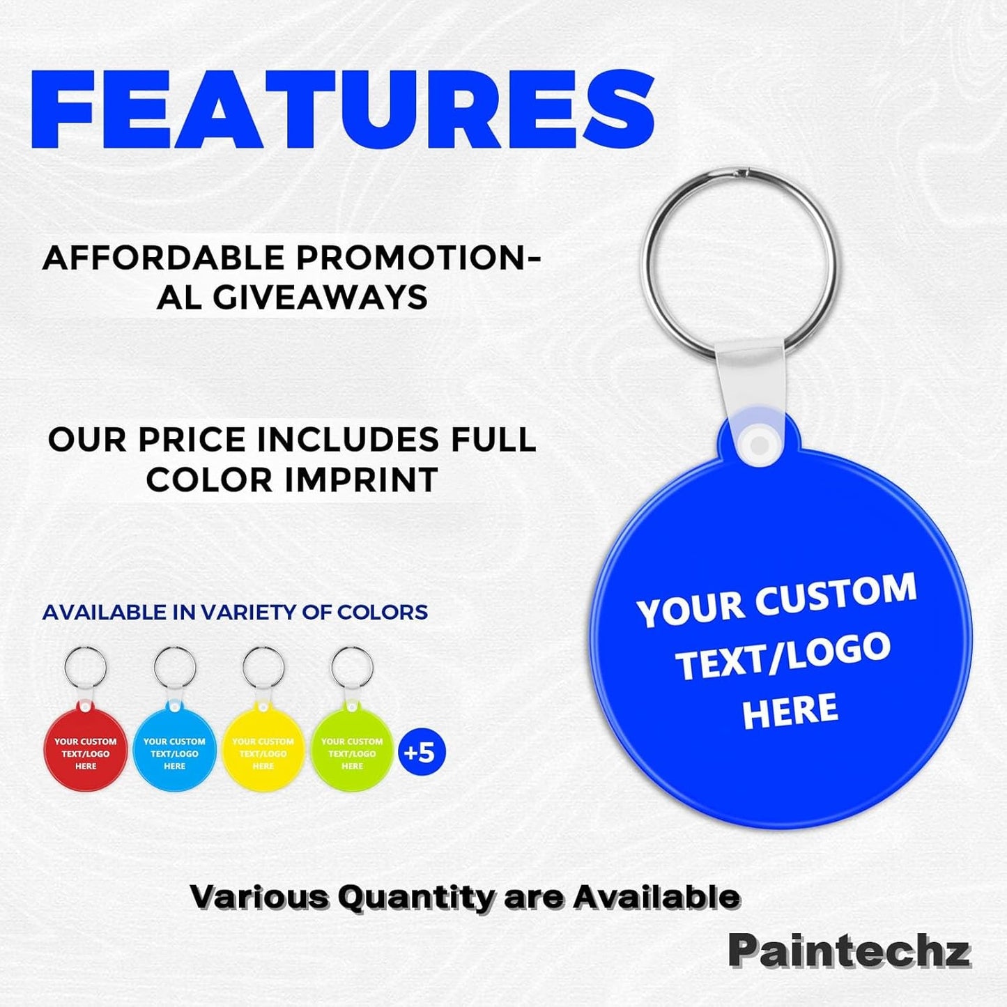 Custom Round Soft Keychains 1000 Pack, Personalized Logo, Text Bulk - Perfect for Tradeshows, Party Favors, Events - Customizable Key Tags