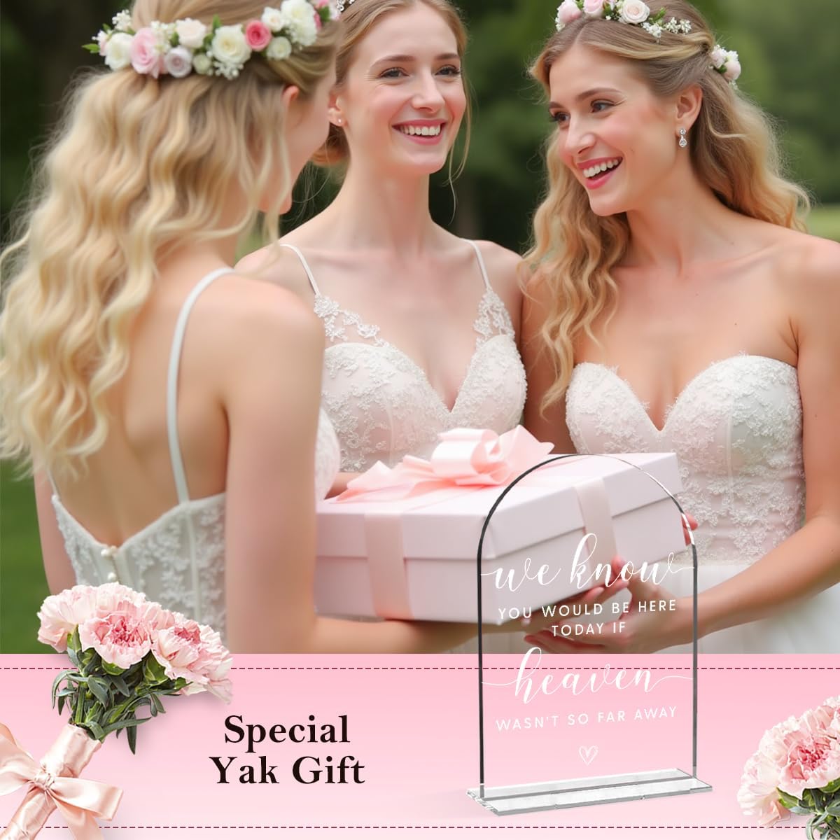 Wedding Memorial Sign，We Know You Would be Here Today If Heaven Sign，Wedding Signs，Arch Acrylic, Wedding Sign for Ceremony and Reception, Wedding Decoration, Wedding Supplies 5 x 7 Inch (White)