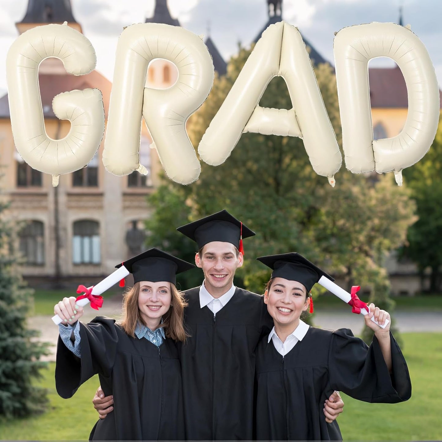 40 Inch Letter Balloons G, Big Custom A-Z Alphabet Foil Name Balloon Cream White, Self Inflating Beige Customize Helium Balloon Letters G for Women Girls Birthday Grad Oh Baby Shower Party Decorations