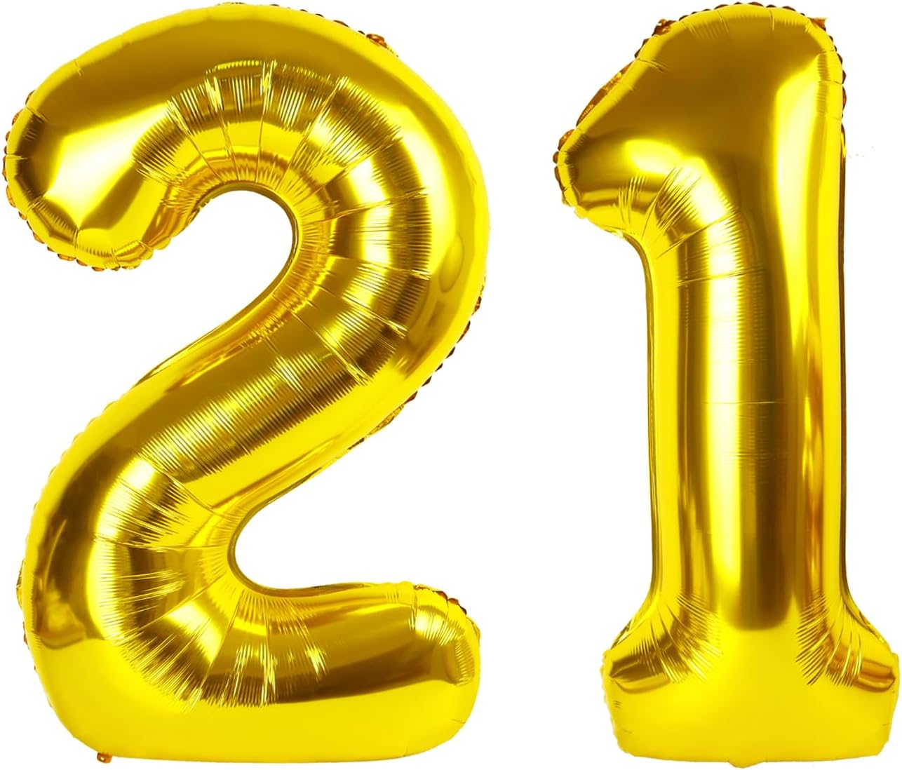 Gold Jumbo Helium Number 21 Balloon 40 Inch, Giant Foil Golden Number 21 21st Birthday Balloons, Large Numbers 21, Party Celebration Supplies Decorations