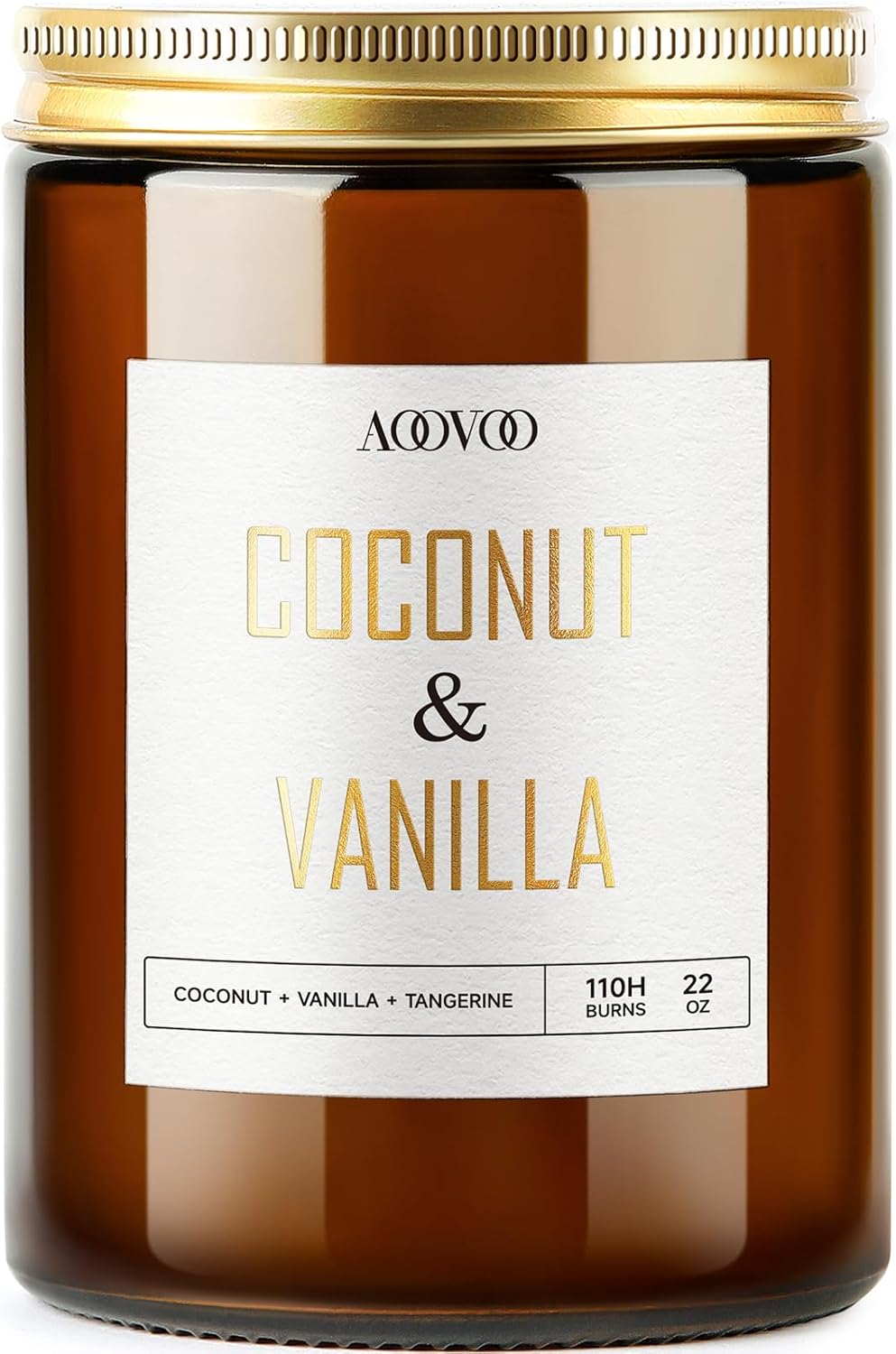 AOOVOO Vanilla Coconut Candle - Large Scented Candles 22oz, Soy Candles, Aromatherapy Candle, Soy Wax Candle