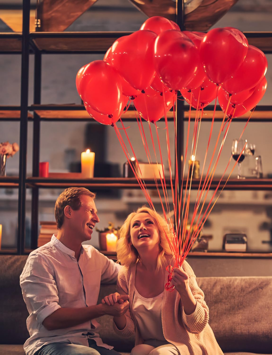 Red Heart Balloons, 50 Pcs 12 Inch Heart Shaped Balloons, Red Latex Balloon, Romantic Valentines Balloons for Birthday Party Wedding Engagement Party Baby Shower Valentine Day Decorations