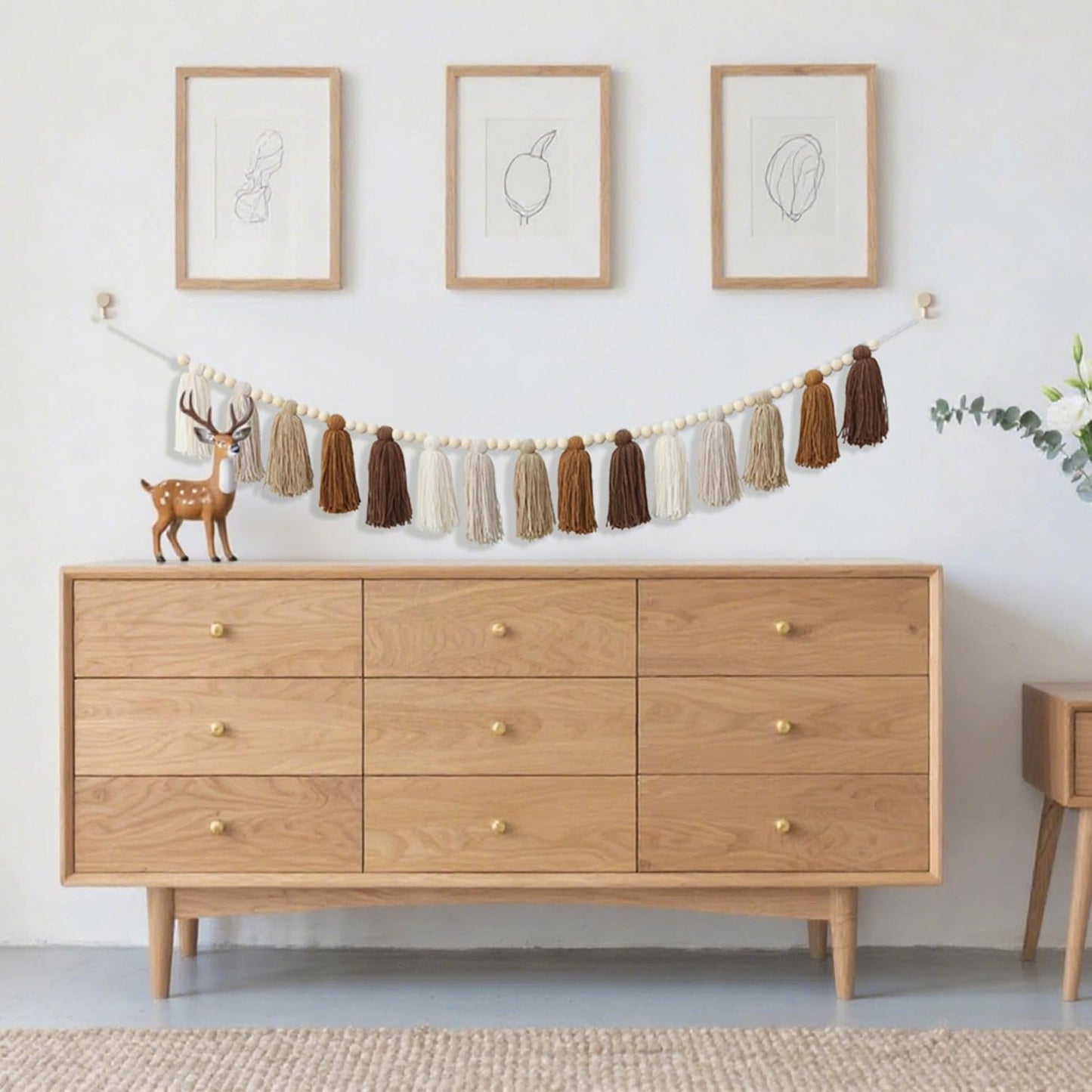 Boho Tassel Garland Terracotta Rainbow Western Banner Tassels Wall Hanging for Dorm Room Classroom Nursery Kids Bedroom Decor