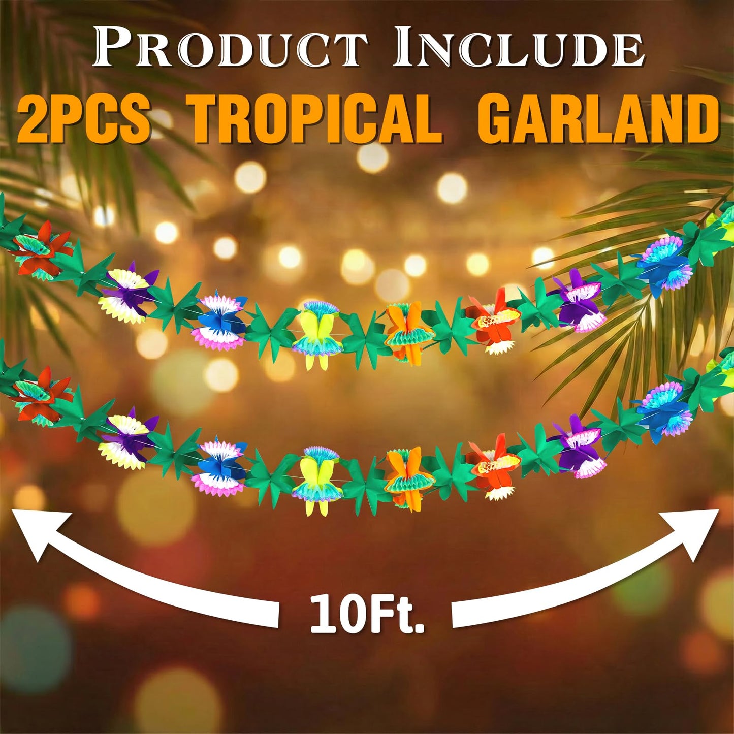 FUTUREPLUSX 2 Pack Tropical Garland Party Decorations, 20ft Summer Banner