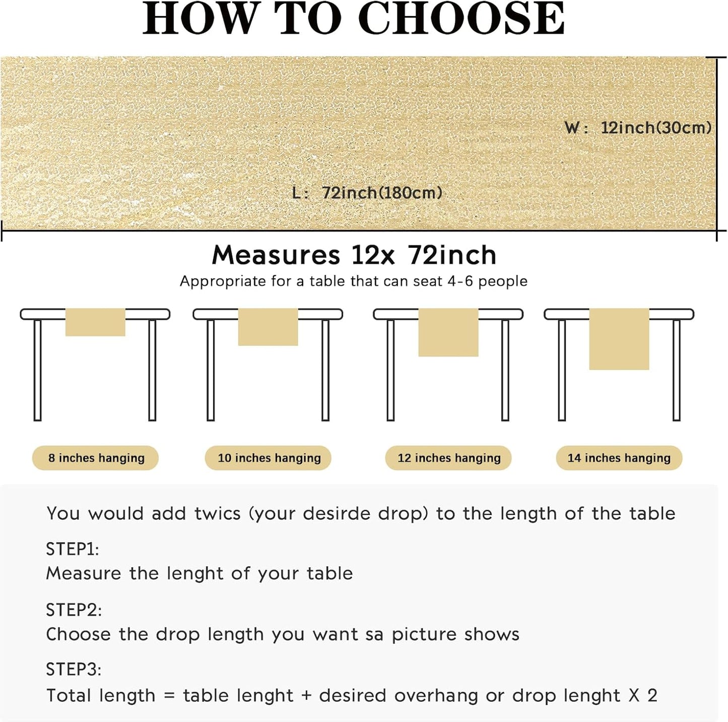 2 Packs 12 x 72 inches Sequin Table Runner, Gold Glitter Table Runner for Birthday Party Supplies Wedding Engagement Baby Shower Holiday Celebration Event Decorations