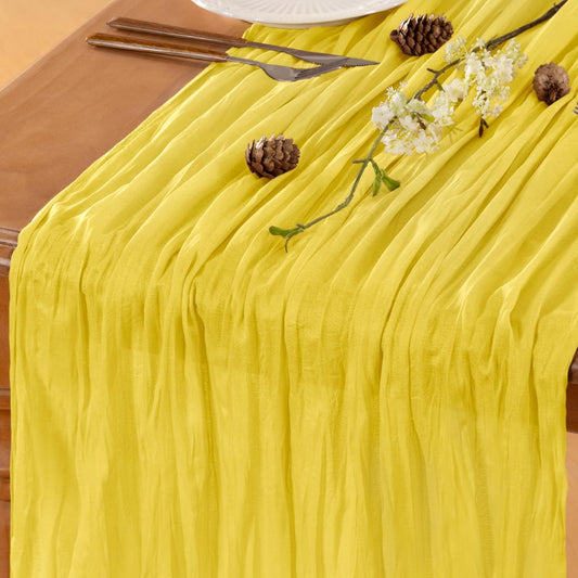 Yellow Table Runner Cheesecloth Table Runner 10FT Farmhouse Table Runners 120 Inches Fall Table Decor Dining Room Centerpiece Wedding Boho Baby Shower Birthday