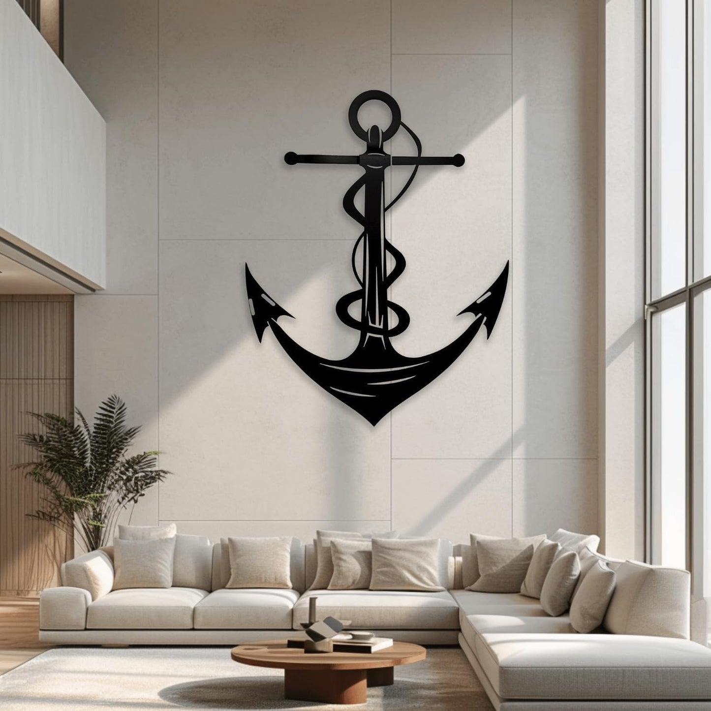 XXQ Anchor Metal Wall Decor, Anchor Metal Wall Art for Bedroom Living Room Dorm Antique Anchor Wall Decor Antique Metal Anchor Farmhouse Decor (Whhite, 32" x 48" / 81 x 121cm)