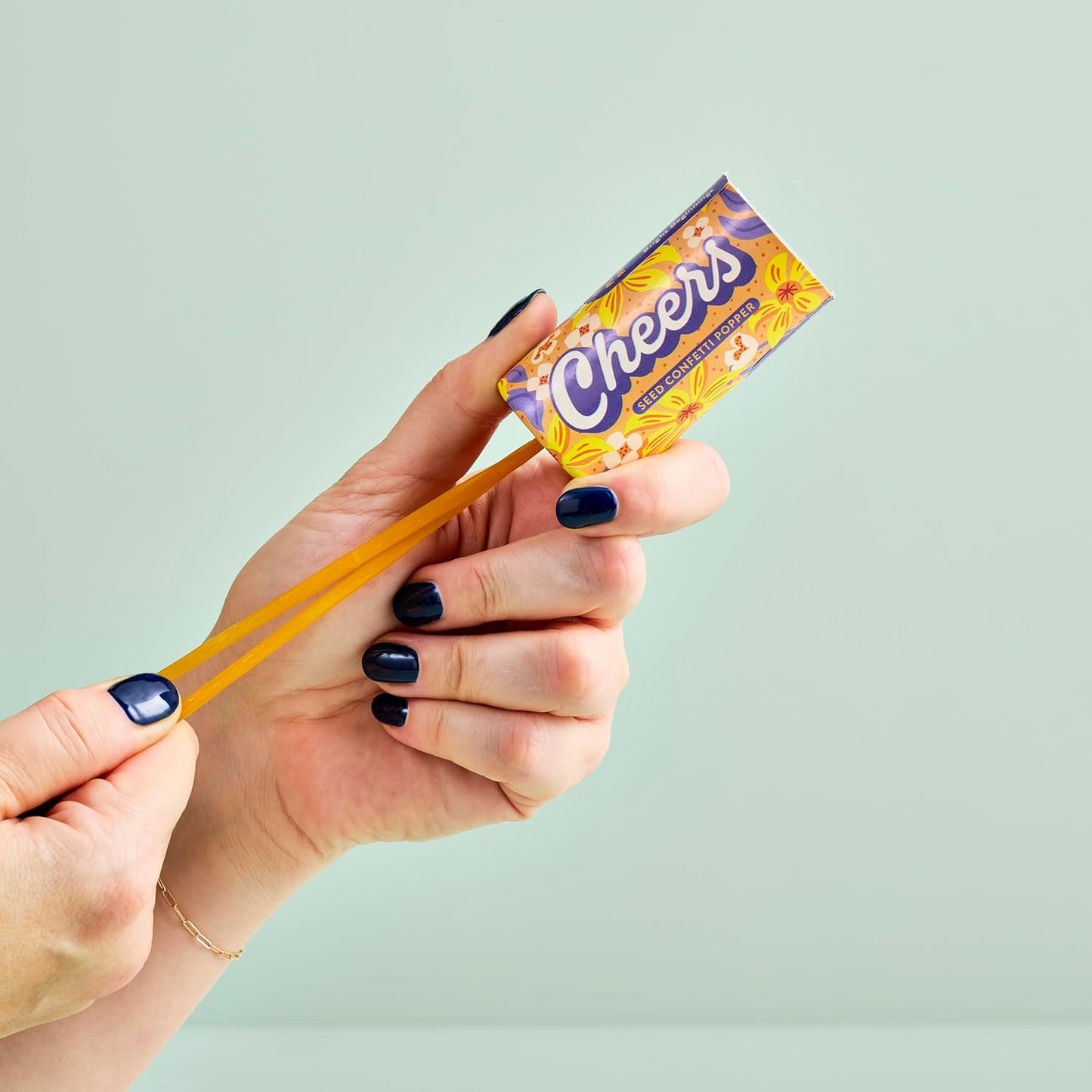 Modern Sprout Seed Confetti Poppers with Flower Seeds - Party Favors for Outdoor Wedding, Birthday & Parties - Non-Toxic, Plastic-Free & Pollinator Safe Plantable Seed Paper- Yellow Cheers(Pack of 12)