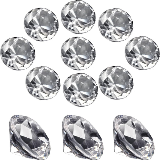 100Pcs Clear Acrylic Diamonds 1 Inch Wedding Table Scatters Gemstones Confetti for Vase Fillers,Floral Decor,Bridal Shower Decorations,Home Centerpieces,Candle Display (Clear)