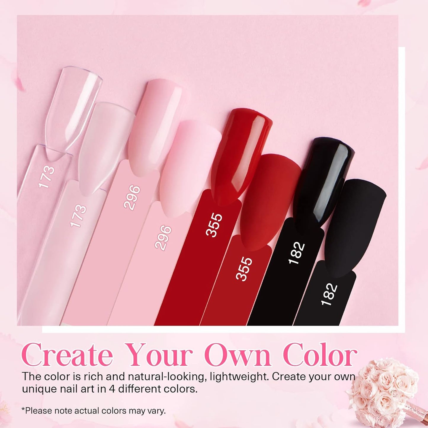 AZUREBEAUTY Dip Nails Powder Starter Kit, 4 Colors Pink Red Black Clear Dipping Powder System Liquid Set Recycling Tray with Base & Top Coat Activator Manicure Kit for Valentine's Day Gift.