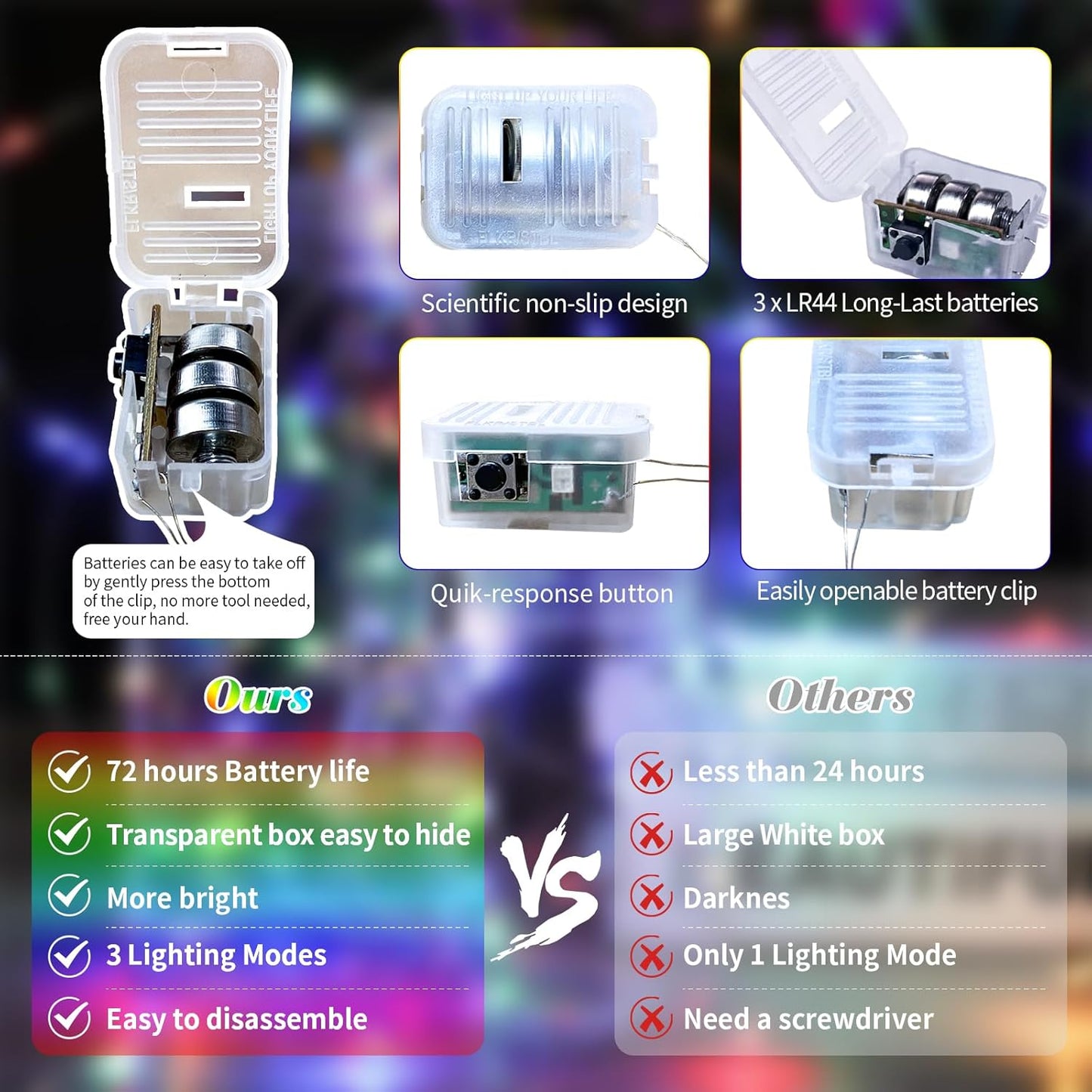 ZGWJ 8 Pack Fairy Lights Battery Operated, 7ft 20 Mini LED Fairy String Lights Silver Wire 3 Modes for DIY, Parties, Wedding, Bedroom, Halloween Christmas Decoration Colorful and Blue