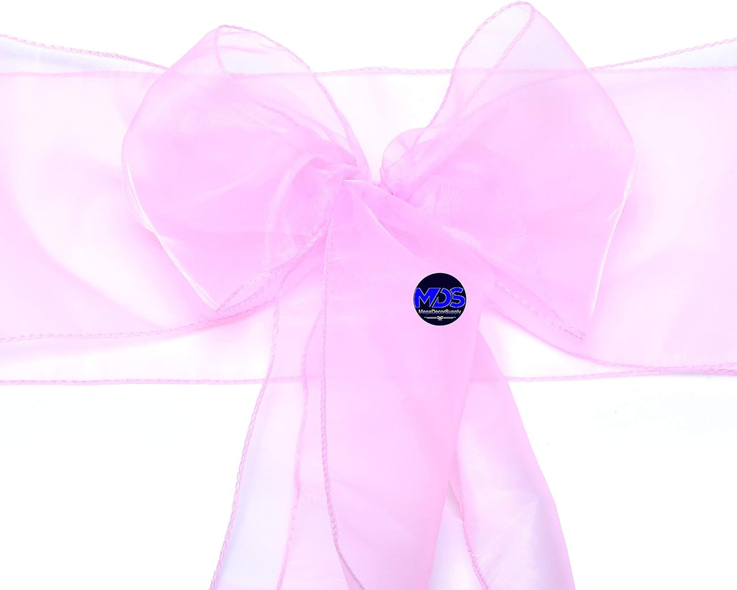 MDS Pack of 75 PCS Organza Chair Sashes Wider Dining Chair Bows Ribbon Tie Back for Wedding Party Birthday Bridal Shower Reception Event Banquet Home Chair Cover Decoration - Pink