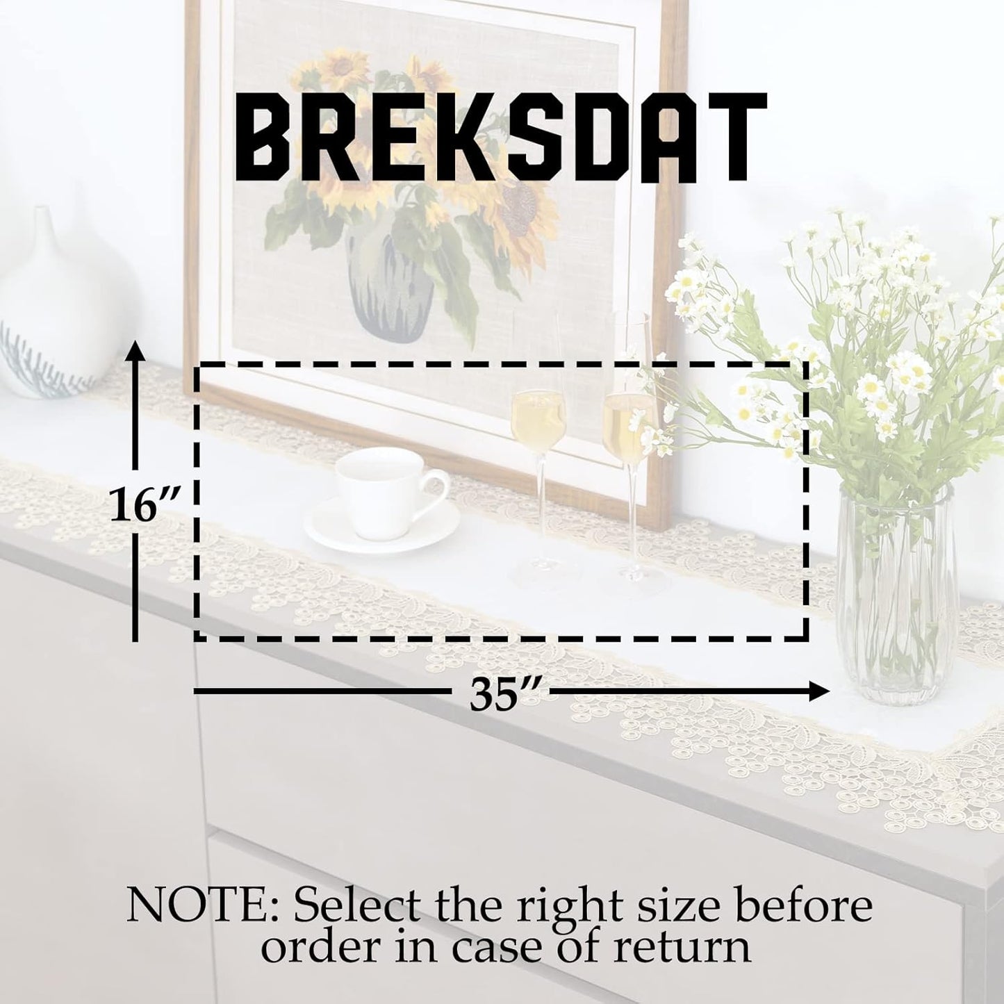 Beige lace Premium Rectangle Farmhouse Tablerunner Waterproof OilProof SpillProof AntiShrink Soft Wrinkle Resistant Decorative Fabric Table Cover Kitchen Dinning Party Wedding banque