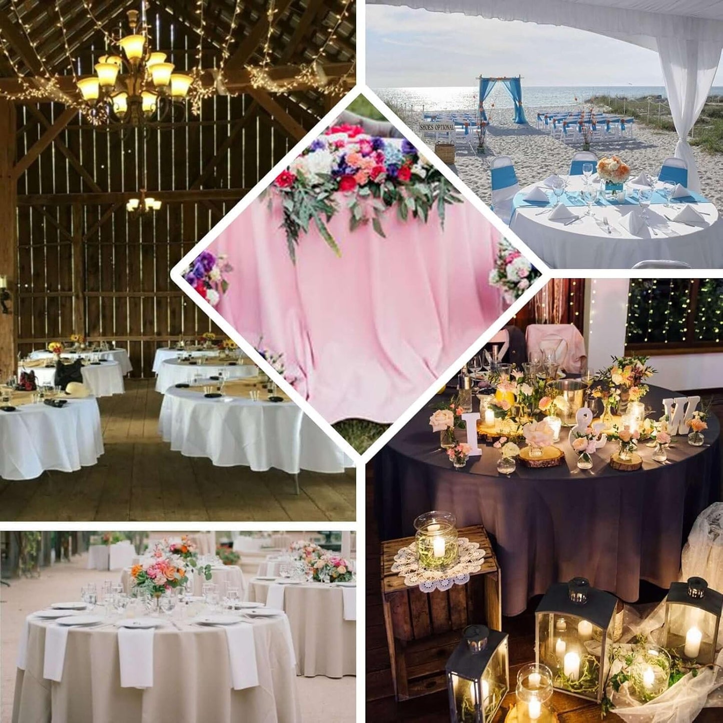 Efavormart Round Tablecloth, 108 Inch Stain & Wrinkle Resistant Washable Table Cloth, Decorative Polyester Fabric Table Cover for Banquet, Wedding, Dining- Taupe