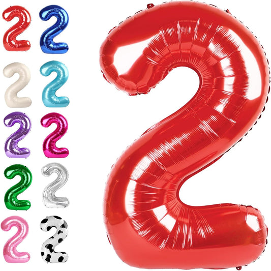 40 Inch Big Red Number 2 Balloon Birthday Decoration, Number 2 Helium Balloon 12 20 22 23 24 26 28 32 42 Celebration, Boy Girl Baby Anniversary Party Graduations Supplies Decorations