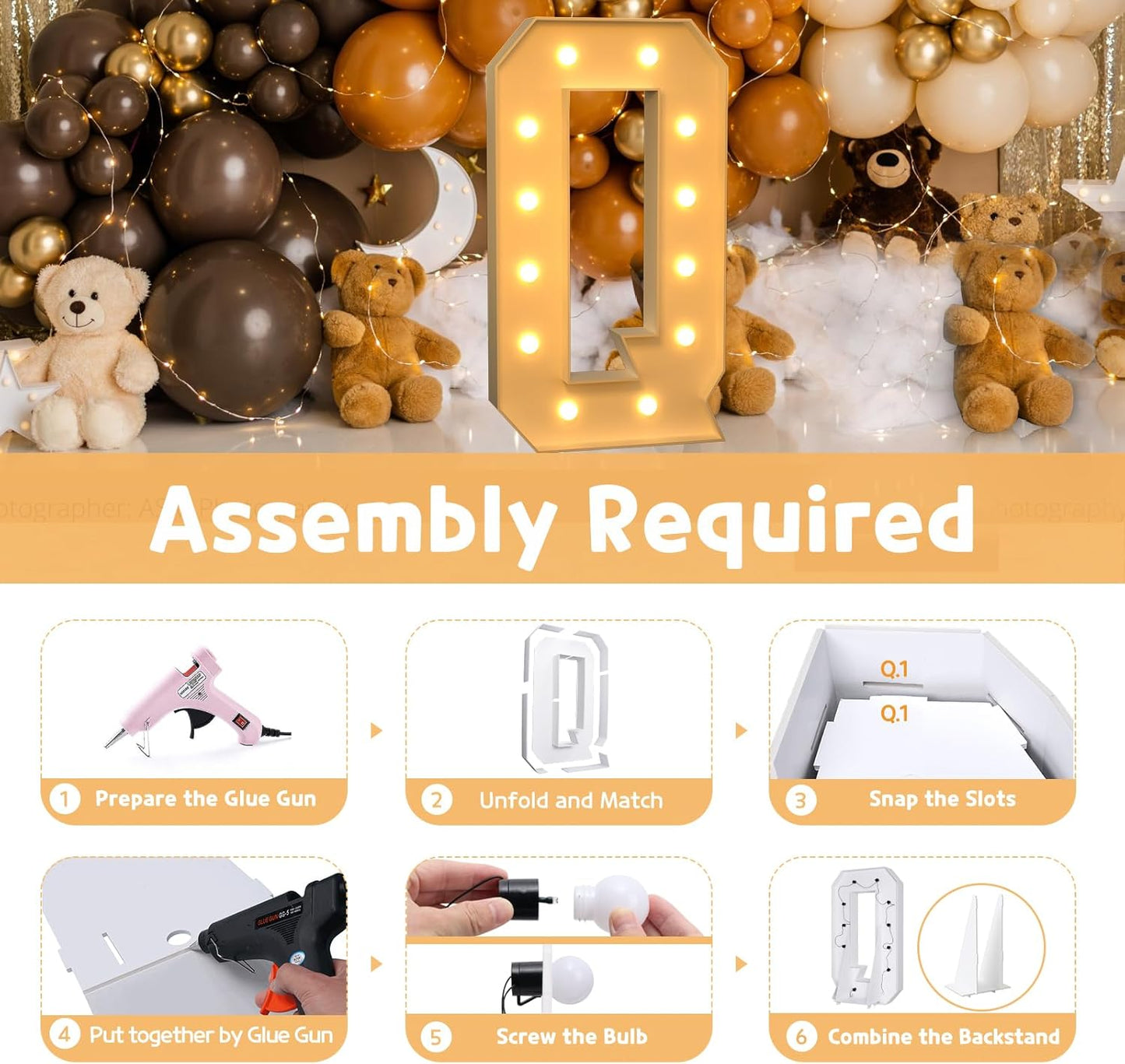 imprsv 4FT Marquee Light Up Letters for Birthday Party Decorations Large Marquee Letters for Wedding Event Bridal Shower Engagement Anniversarty Party Decor,Letter Q