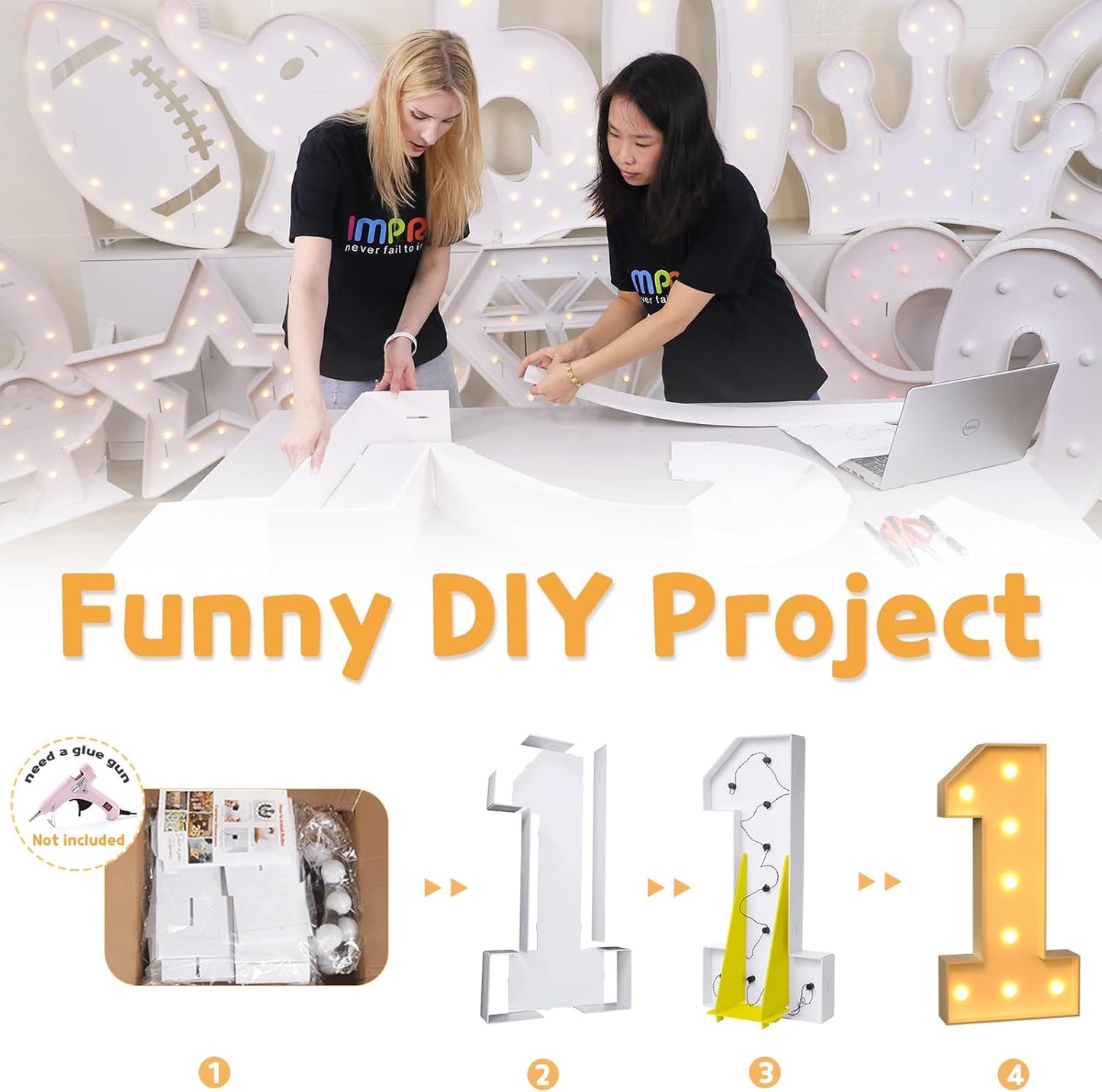 imprsv 4FT Marquee Numbers,DIY Light Up Numbers for 9th 19th Birthday Decorations, Party Party Decorations,Anniversary Party Decor,Mosaic Number for Balloons Number 9,Pre-Cut Foam Board Kit