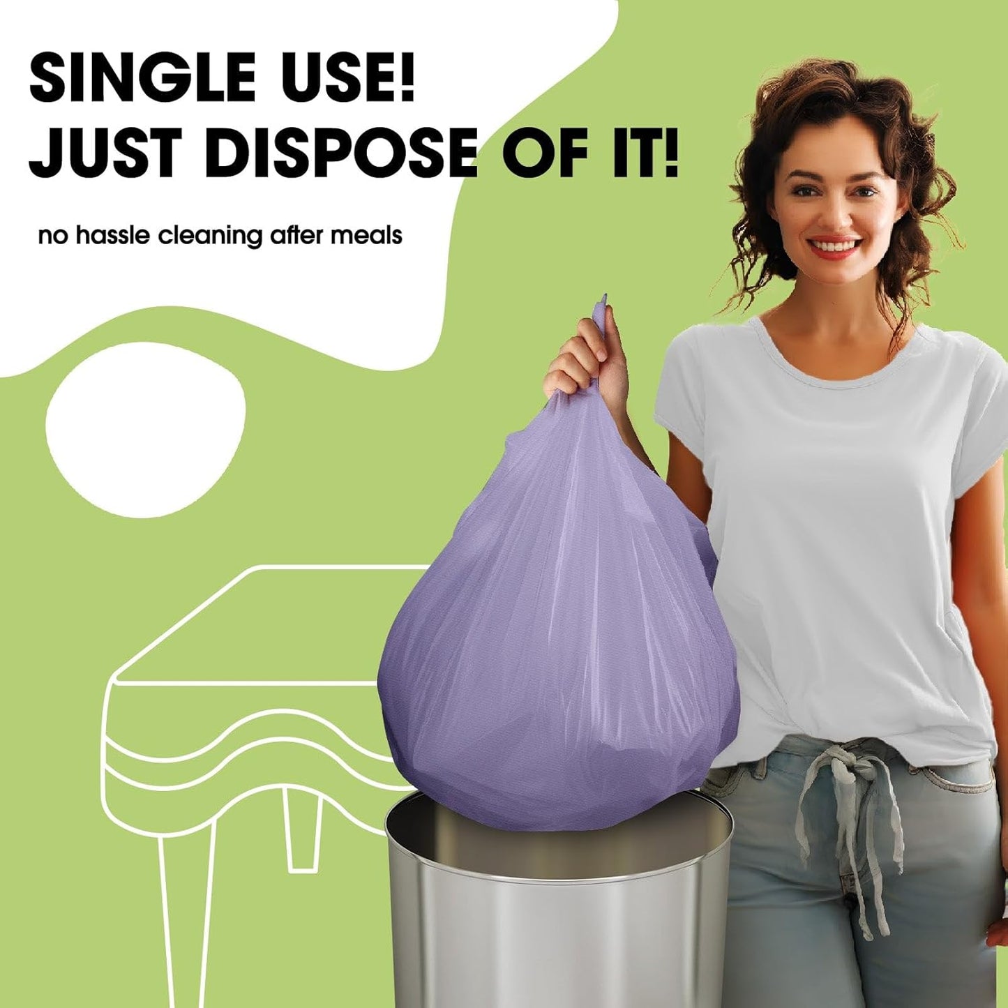 Pureegg Plastic Table Cloth Disposable 10 Pack, 84'' Round Table Cloths, Easter Party, Decorative Tablecloths, Round, Light Purple, Pastel, Plastic Cover, Leakproof & Sturdy, Lilac, Lavender