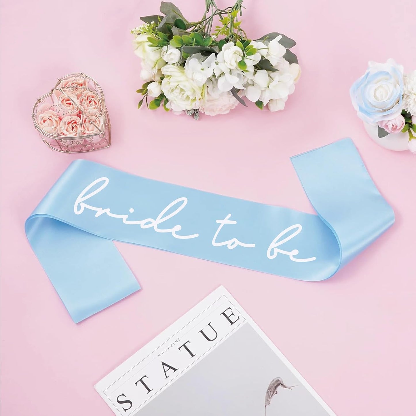 Bride Squad Bride to Be Sash Bridal Party Accessories Bride Sash Bachelorette Party Decorations(Light Blue)