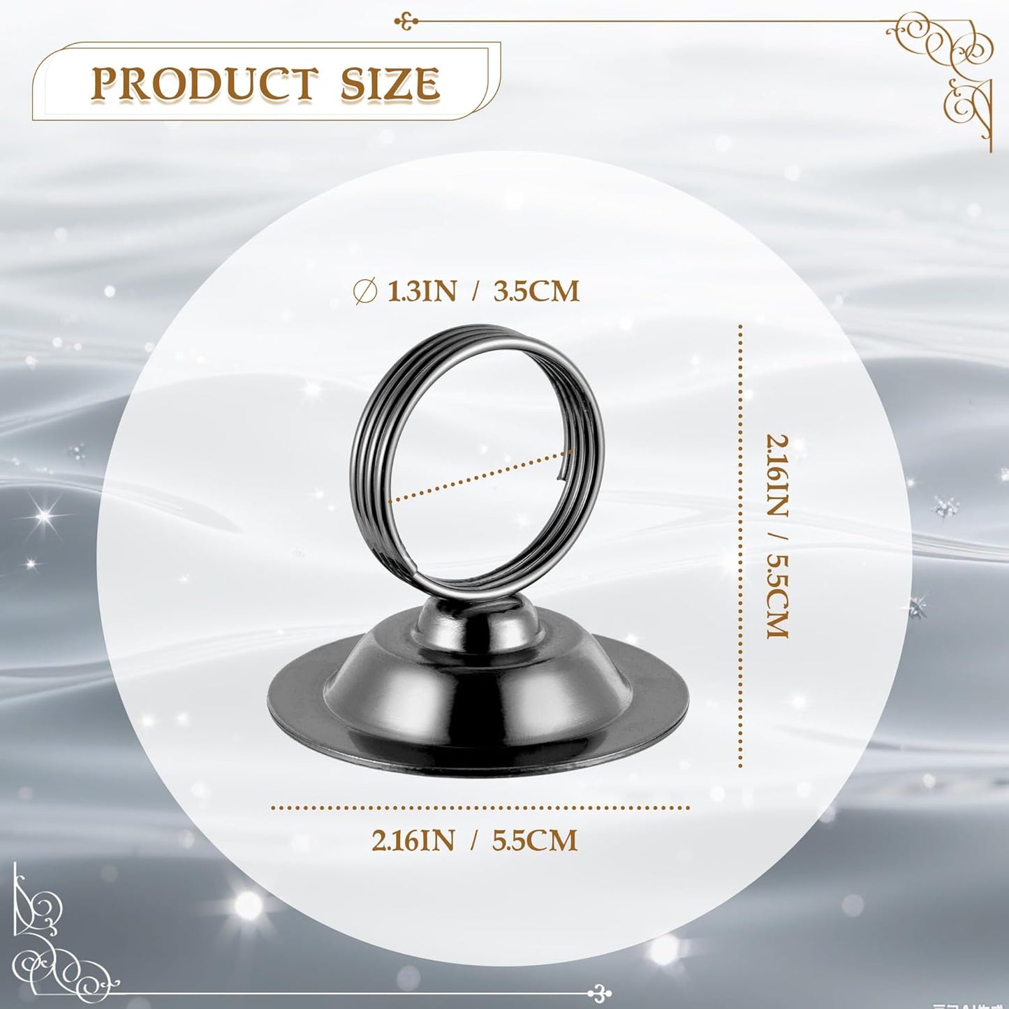 Urban Deco 16 PK Table Card Holder Place Card Holders Steel Card Holders for Photos, Food Signs, Memo Notes, Weddings, Restaurants, Birthday (Black)