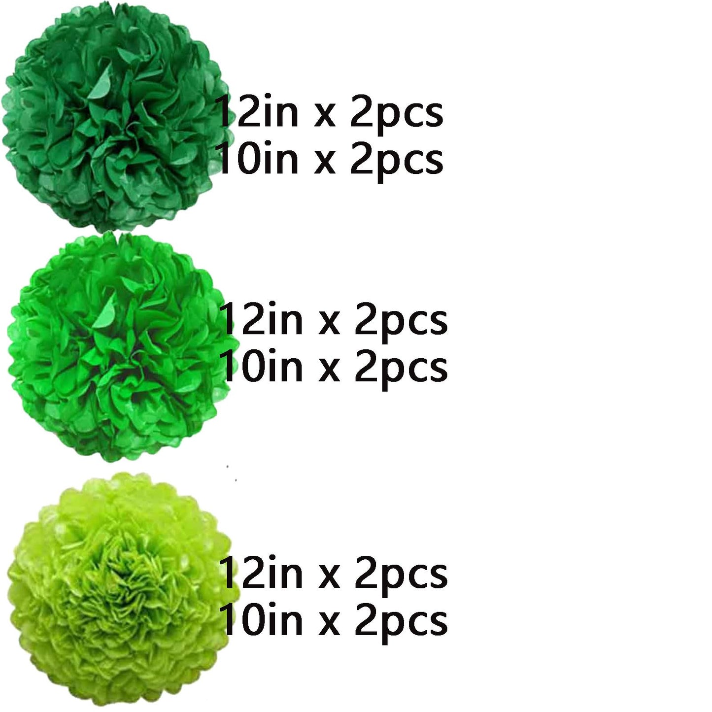 We Moment Green Paper Pom Poms Decorations for Wedding Birthday Party Decoration Ceiling Wall