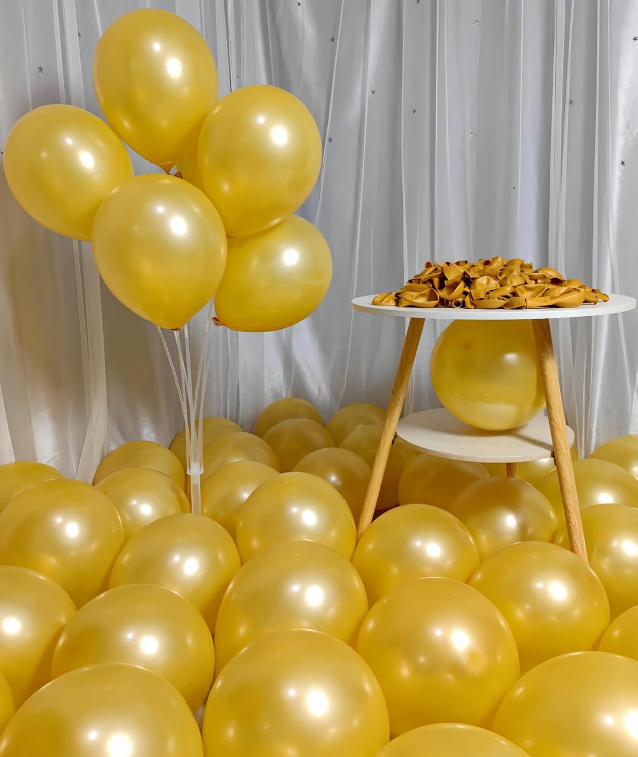300 Pack Gold Balloons 12 Inch Pearlescent Golden Latex Party Balloon Bulk for Various Party Events Decorations