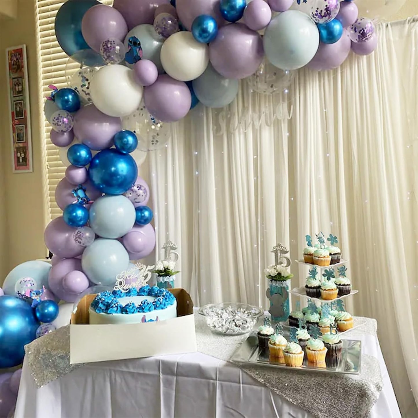 60Pcs Snowflake Balloons, Dusty Light Blue Purple Metallic Dark Blue Snowflake Clear Silver Confetti Latex Balloon for Girls Winter Wonderland Birthday Ice Baby Shower Christmas Party Decorations