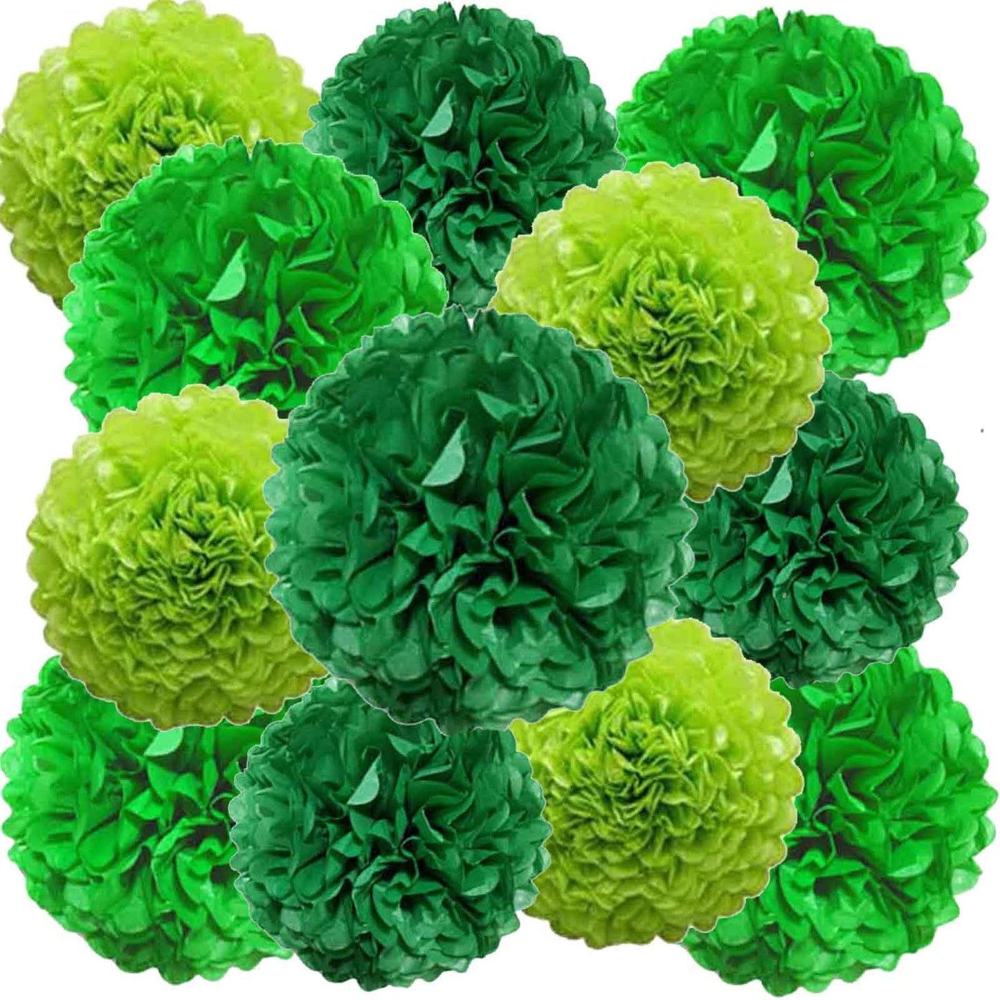We Moment Green Paper Pom Poms Decorations for Wedding Birthday Party Decoration Ceiling Wall