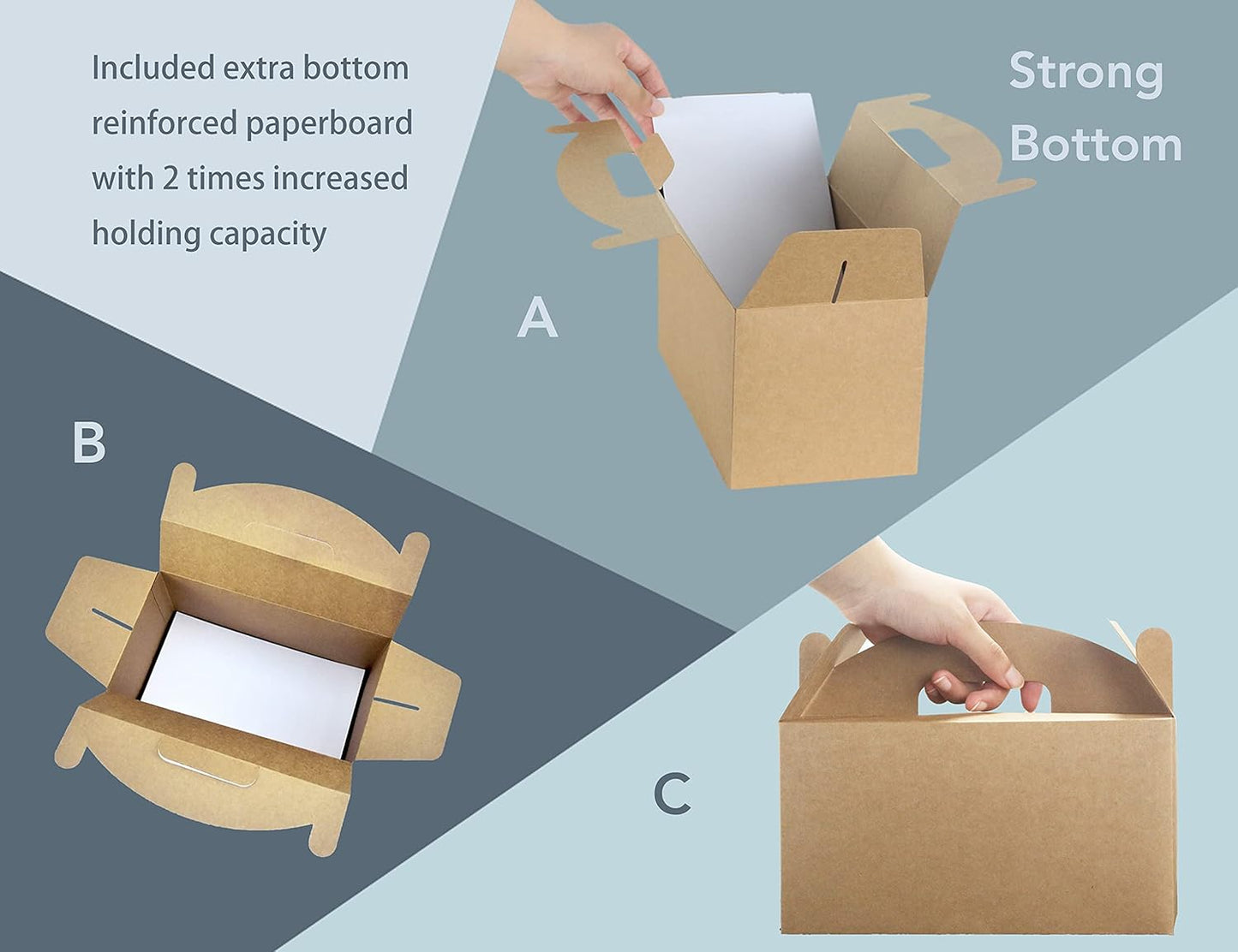 HUAPRINT Brown Treat Boxes Large Bulk,Gable Boxes 30 Pack 9.45x5x5Inches,Party Favor Boxes Goodie Boxes for Birthday Party Baby Shower Wedding Christmas