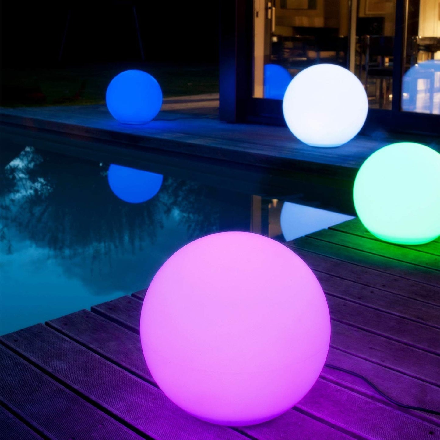 Mr.Go 12-inch Rechargeable LED Ball Light, RGB Color-Changing Globe Orb Lamp w/Remote, Home Kids Room Bedroom Bar Table Patio Pool Party Dimmable Sphere Nightlight Relax Mood Lighting Decoration