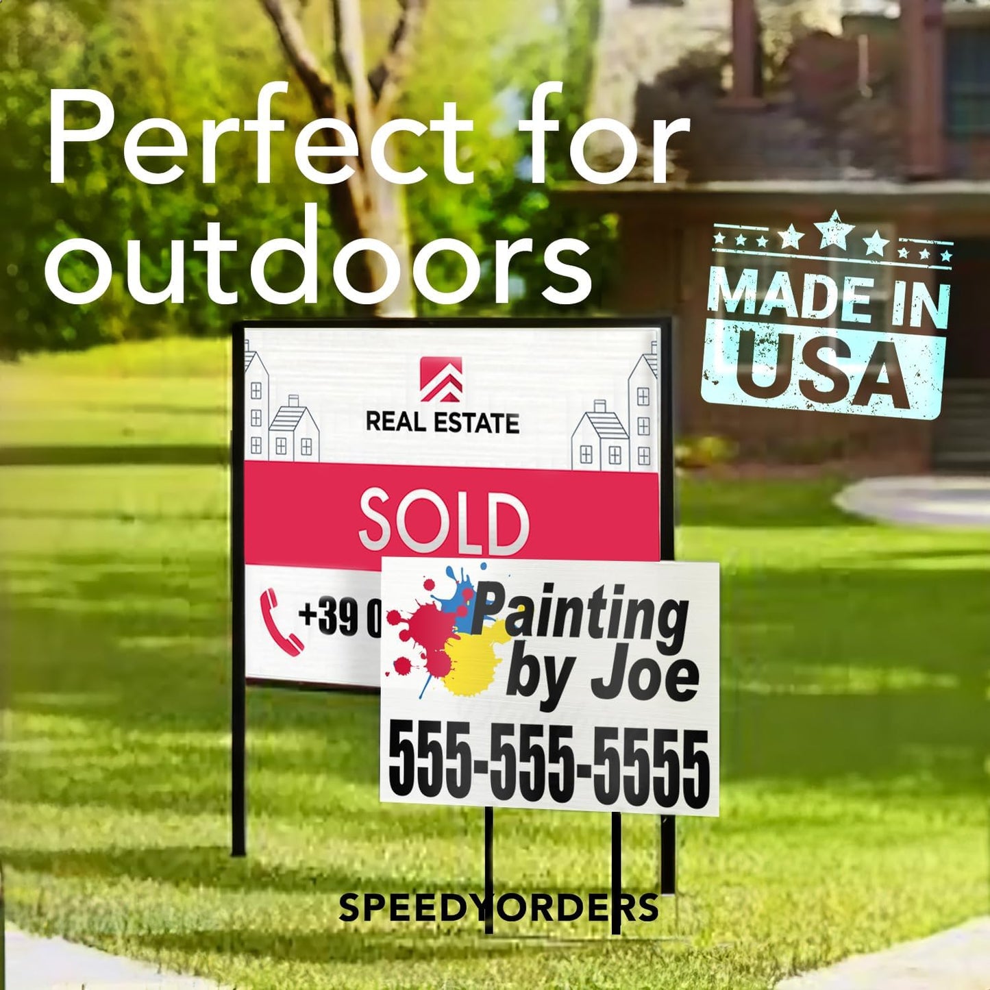 Custom Metal Business Signs, Personalized Aluminum Outdoor Signs, White Aluminum (White, 7x7 In)