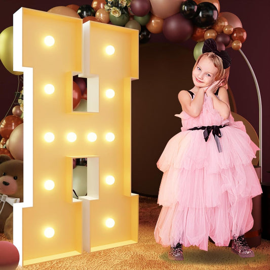imprsv 4FT Light Up Letters for Birthday Party & Wedding Decor - Large Marquee Letters Arch Kit - H