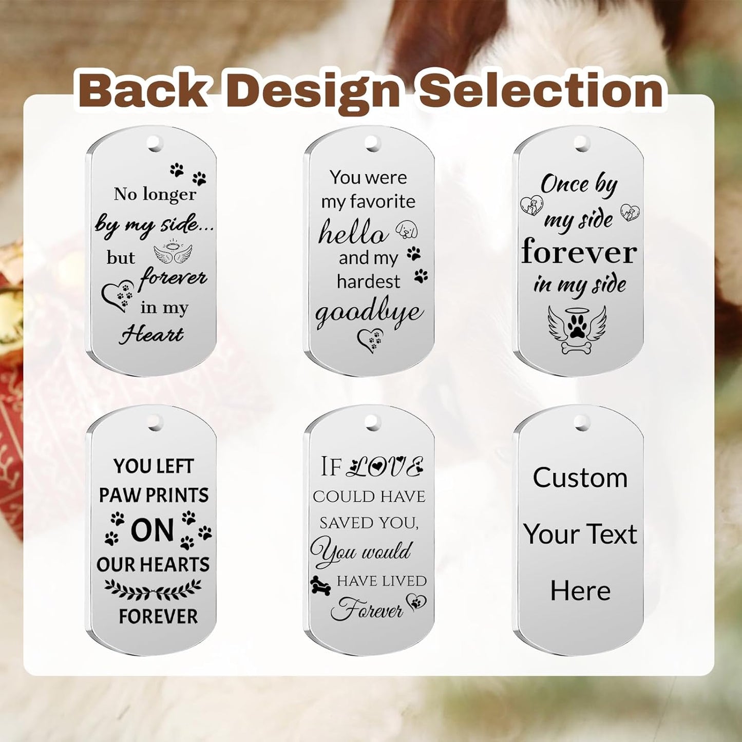 Custom Dog Memorial Photo Keychain Personalized Sympathy Gifts for Loss of Dog Memorial Passing Away Gifts for Dog Cat Lovers (03-Silver)