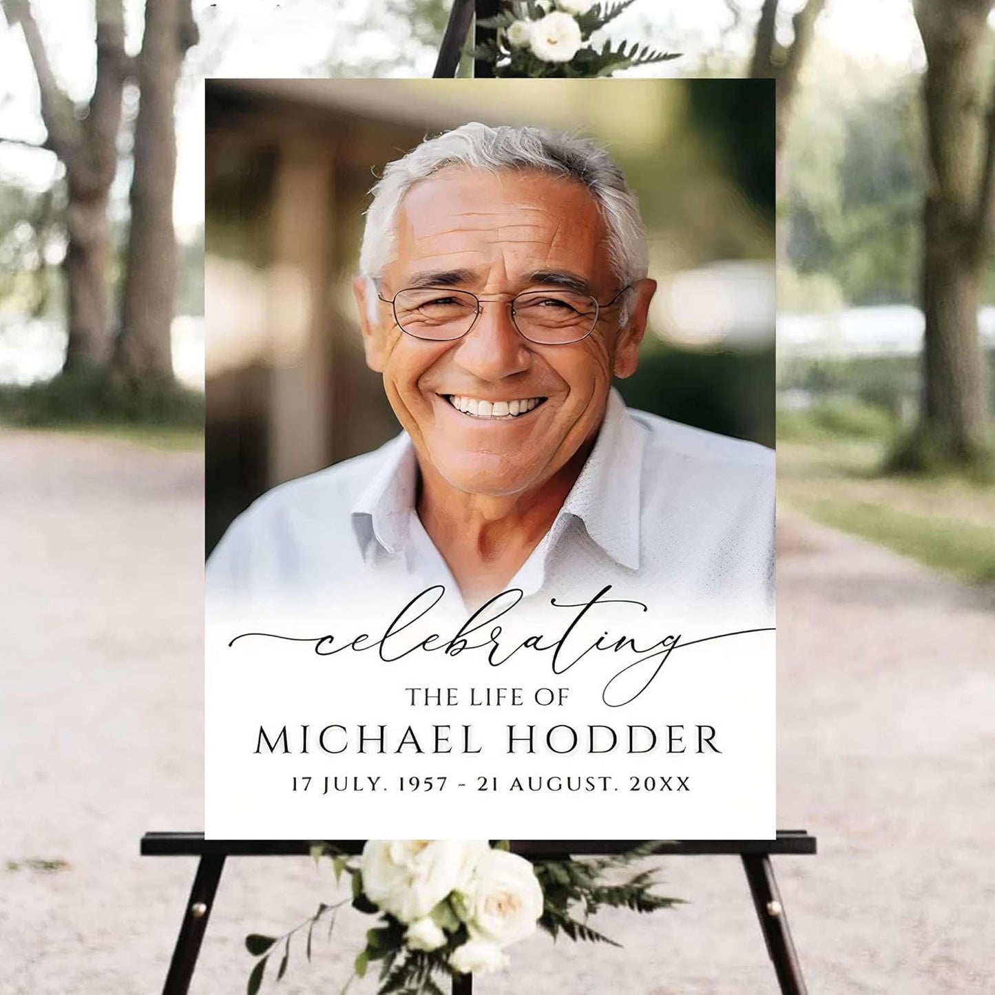 Personalized Funeral Welcome Signs, Celebration Of Life Yard Sign, Celebration Of Life Decoration, Custom Memorial Signs, Minimalist Celebrate of Lifes Sign With Photo, Memory Signage For Funerals #11