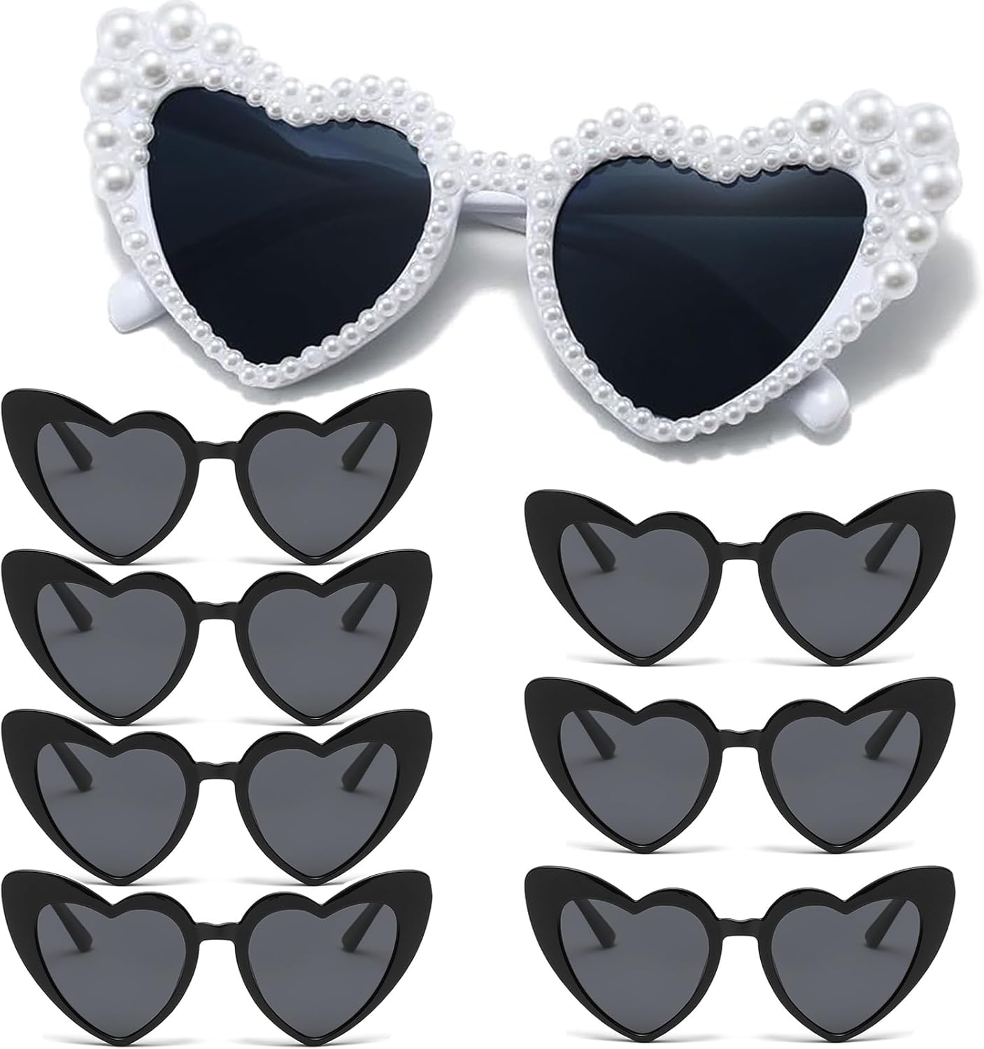 Bachelorette Party Heart Sunglasses 8 Pack Pearl Bride Sunglasses Bridesmaids Sunglasses Party Favor Proposal Gifts