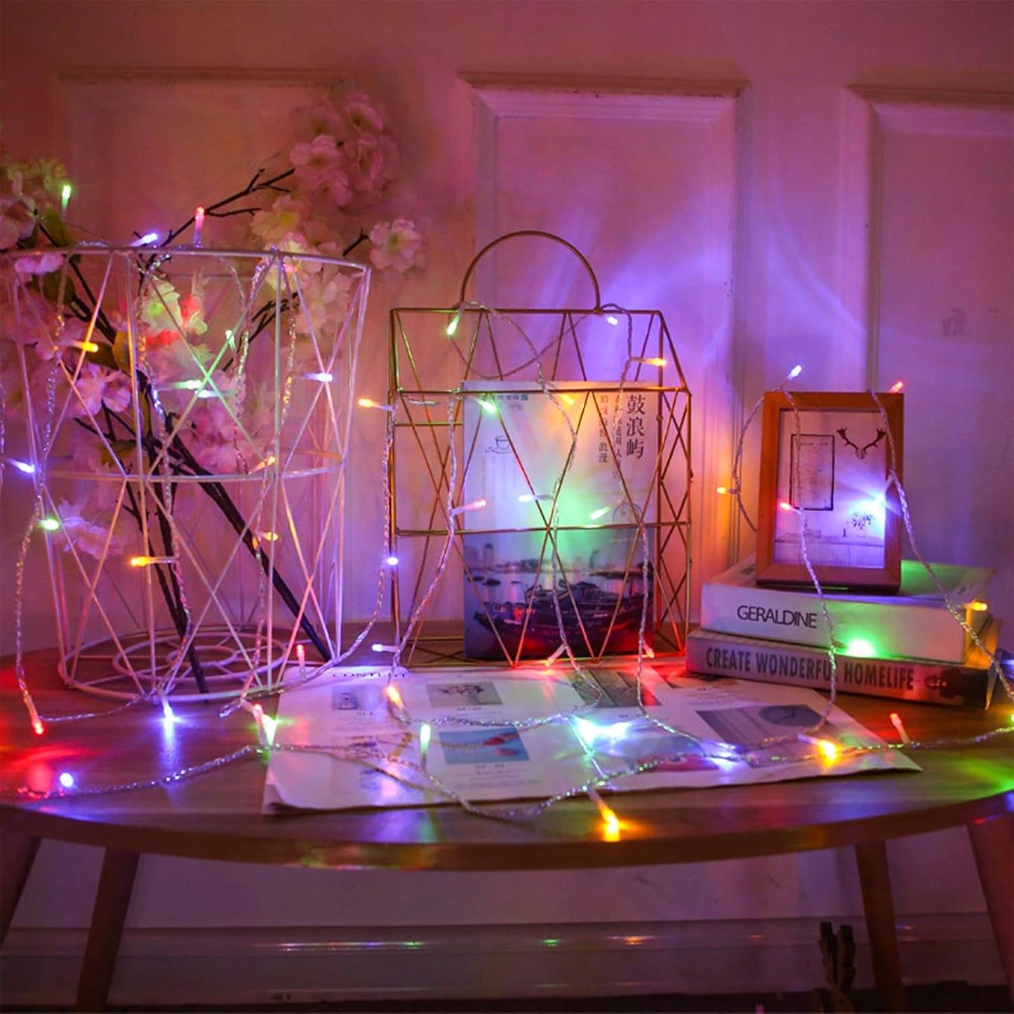 Pastel Plug in Easter String Lights, 33ft 100 LED Clear Wire Decorative Multicolored Christmas Birthday Wedding Party Lighting Up for Window Bedroom Tree Hanging Decorations (Multi Color)