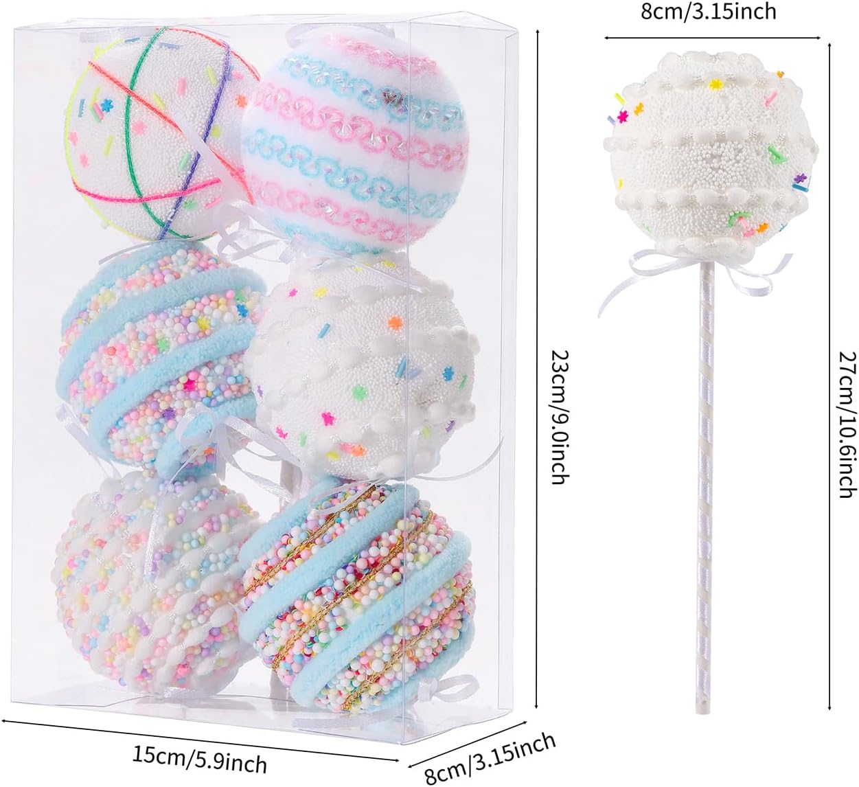 LANGXUN 6pcs Lollipop Candy Land 2025 Xmas Birthday Party Wedding Suppiles Decoration, Hanging Candy Cane Christmas Tree Décor, Christmas Decorative Hanging Ornaments Crafts