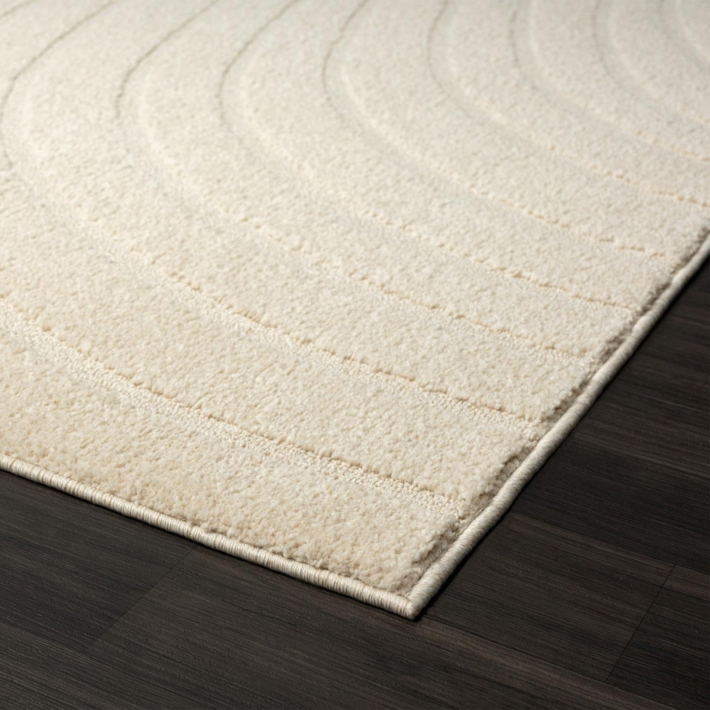 LUXE WEAVERS Modern Geometric Wave Cream 2x8 Area Rug