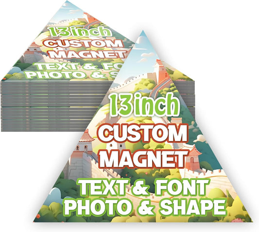 KETABAO – 13" Create Your Own Custom Refrigerator and Car Triangle Photo Magnets - Personalized Decorative Magnetic Frames