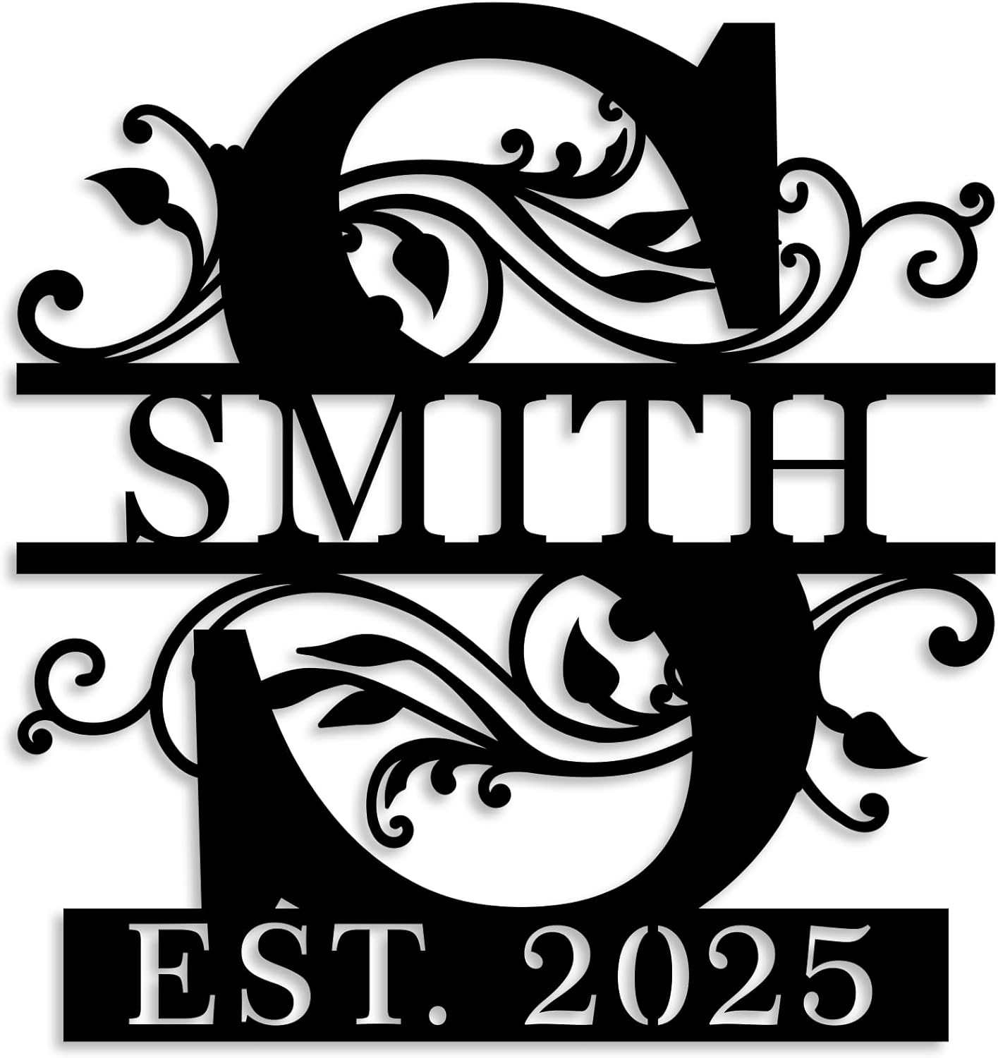 Custom Metal Name Sign | Personalized Last Name Signs | Split Letter Monogram Wall Decor | Family Name Sign | Anniversary Wedding Gift | Outdoor Metal Art | Housewarming Gift