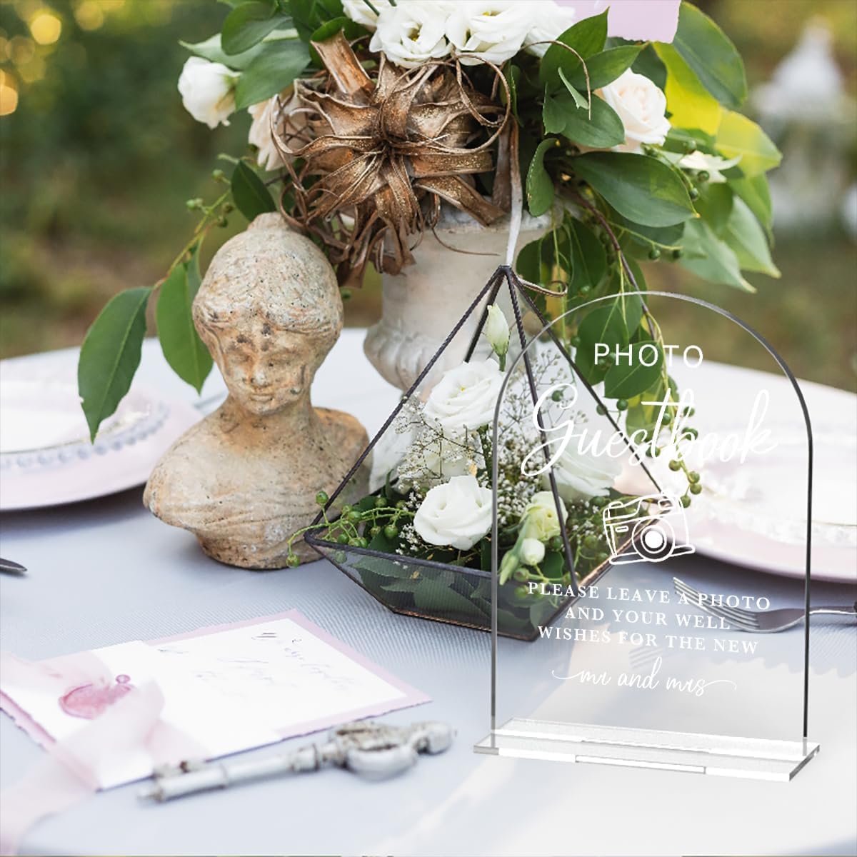 Acrylic Wedding Sign Photo Guestbook Sign for Wedding Wedding Signs for Ceremony Modern Calligraphy Arch Acrylic Table Top Sign for Wedding Reception and Event Party Table