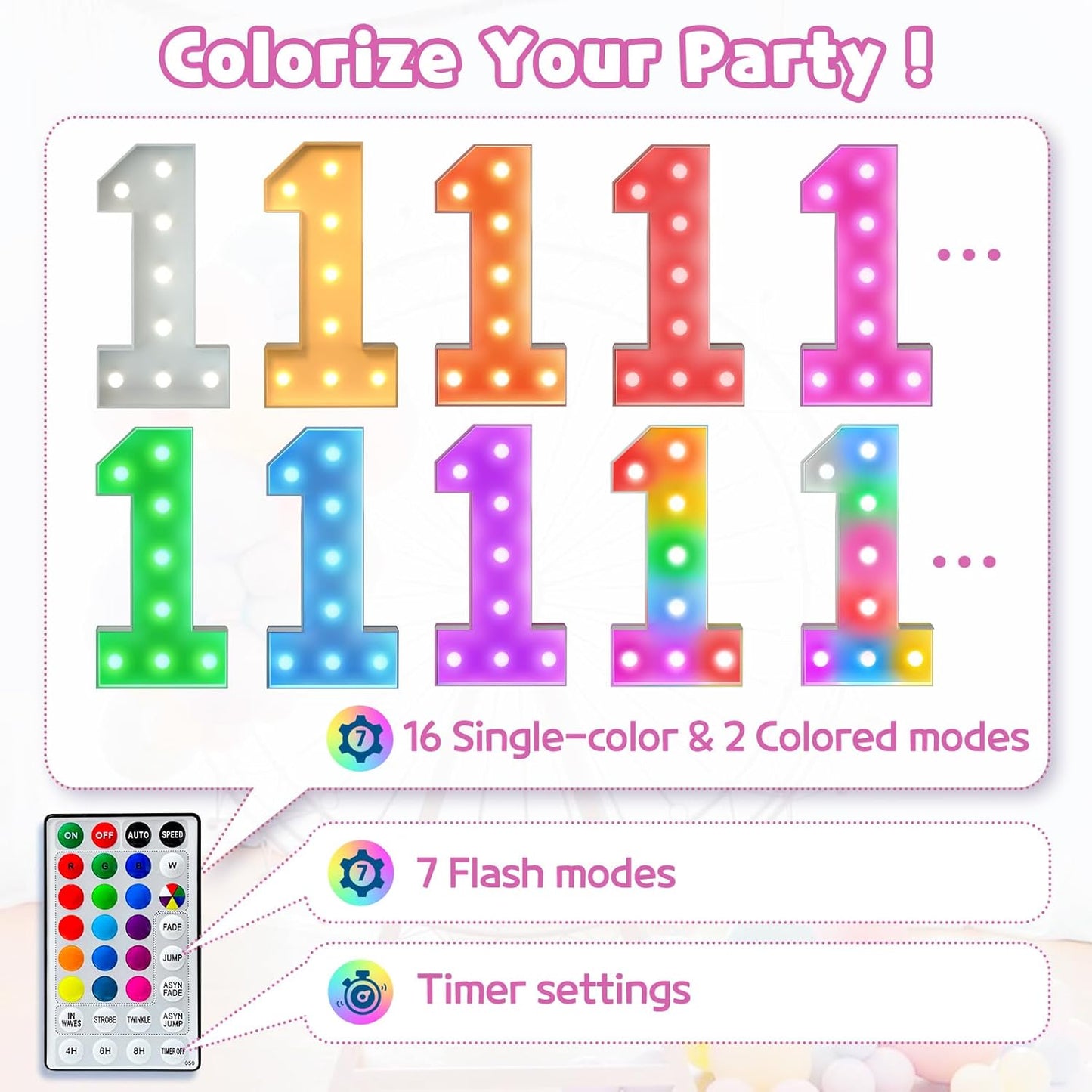 Marquee Numbers 20th-Birthday Decoration: Colorful 3FT Large Light Up 20 Year Old Birthday Decorations Anniversary Backdrop for Boys Girls Cardboard Sign 18 Colors Number 20 Mosaic Balloon Frame