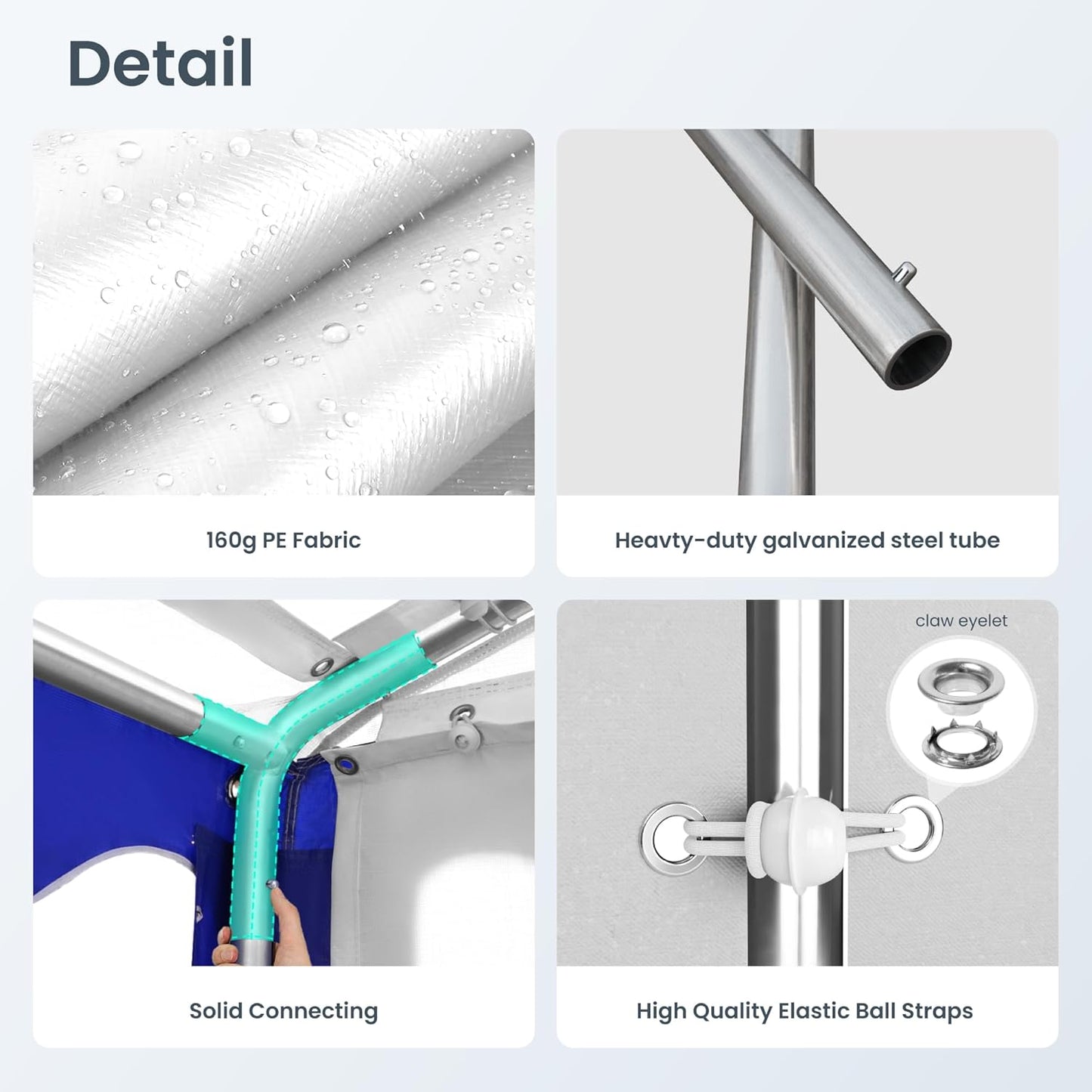 PHI VILLA 20'x16' Outdoor Heavy Duty Party Tent Large Commercial Canopy Wedding Event Shelter with Removable Sidewalls & 3 Storage Bags for Patio Outdoor Garden Events, Blue