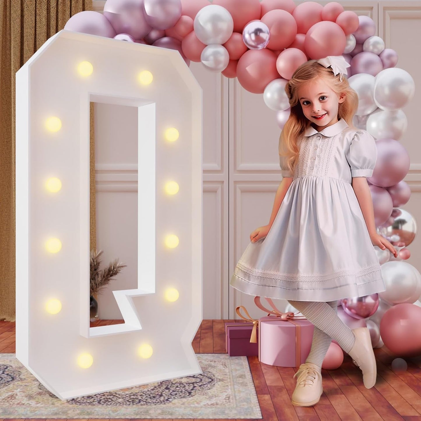 imprsv 4FT Marquee Light Up Letters for Birthday Party Decorations Large Marquee Letters for Wedding Event Bridal Shower Engagement Anniversarty Party Decor,Letter Q
