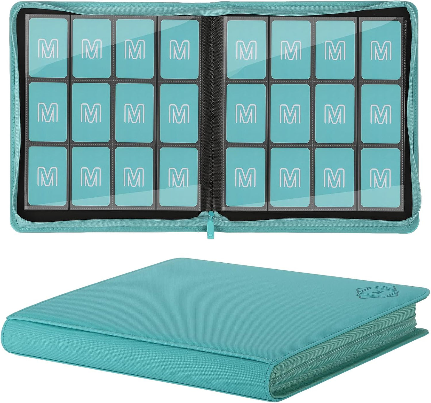 Premium Card Binder 12 Pocket for 720 Pockets Trading Card Binder, PU Zipper Card Collection Album, Sturdy Side-Loading Card Book Holder for MTG, TCG, Game Cards, Sports Cards